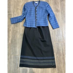 Pendleton 100% Virgin Wool Two Piece Suit 12 Skirt 12 Petite Blazer